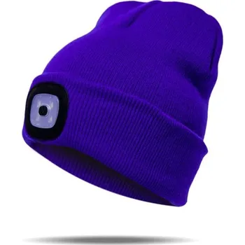 Čepice Unisex čepice s baterkou fialová