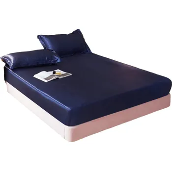 Prostěradlo Saténové prostěradlo 140 x 200 cm tmavě modrá