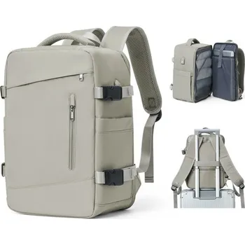 Sportovní batoh Nepromokavý nylonový cestovní batoh 40 x 20 x 25 cm Vodotěsná kapsa Boční kapsa na láhev Dvojitý zip Zavazadlo do letadla Příruční batoh khaki