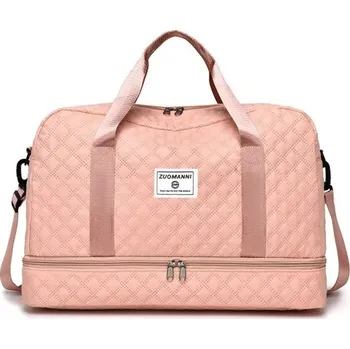 Sportovní taška Velkokapacitní nylonová cestovní taška 49 x 25 x 32 cm Sportovní taška přes rameno Taška do posilovny Víkendová taška na cesty i trénink růžová