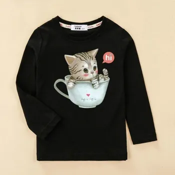 Dívčí tričko s dlouhým rukávem T2554 černá 6 B