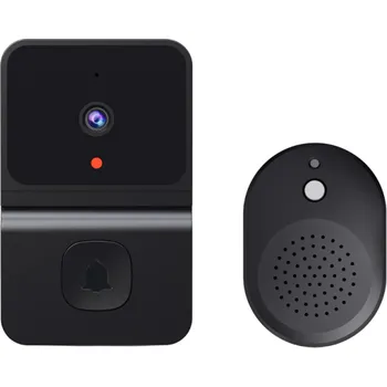 Bezdrátový venkovní zvonek s HD kamerou Wi-Fi Videozvonek Dveřní telefon Domácí dveřní videotelefon Venkovní interkom Vizuální zvonek Domovní zvonek s kamerou a obousměrnou komunikací černá