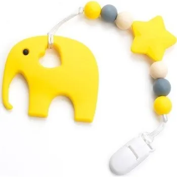 Silikonové kousátko ve tvaru slona J3531 žlutá