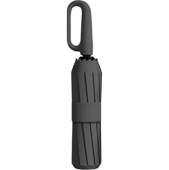 Deštník Silný automatický skládací deštník 100 cm Větruodolný pánský a dámský slunečník s UV ochranou Kompaktní deštník s rukojetí do každého počasí černá