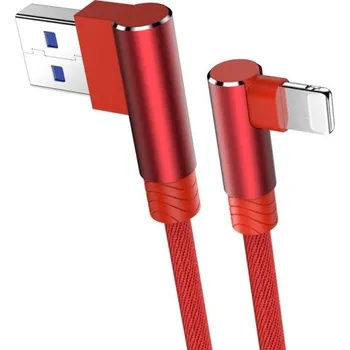 Datový kabel Lomený datový kabel pro Apple Lightning na USB červená 1 m
