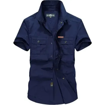 Pánská košile Pánská košile s krátkým rukávem F759 tmavě modrá S