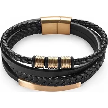 Náramek Pánský vícevrstvý náramek H631 zlatá 20,5 cm