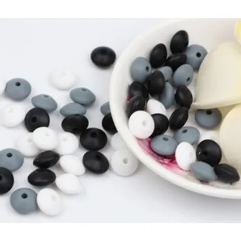 Dětské navlékací korálky Silikonové korálky ve tvaru kolečka - 60 ks 4