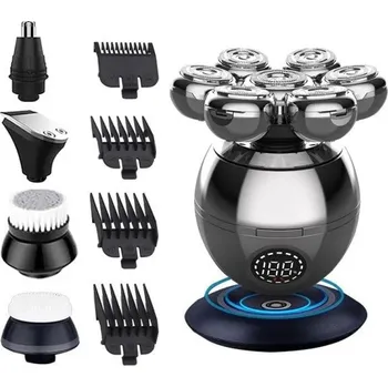 Holicí strojek Elektrický holicí strojek v sadě s nástavci Přenosný vodotěsný holicí strojek s LED displejem Pánský hlavicový holicí strojek na vlasy Akumulátorový zastřihovač vousů