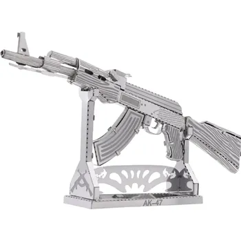 ostatní stavebnice 3D kovové puzzle - Puška AK-47 11 x 1,8 x 5,8 cm