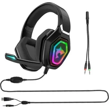 Mikrofon Podsvícená herní sluchátka s mikrofonem K2046