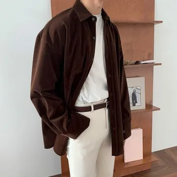 Pánská košile Pánská košile F845 tmavě hnědá S