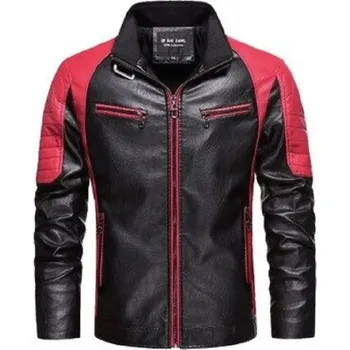 Pánská větrovka Pánská kožená bunda F1125 červená XL 2