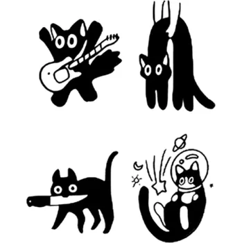 Odstranitelné tetování Vodotěsné dočasné tetování 10 x 8 cm Hravá kočka Výdrž 15 dnů Tetovací papír Snadná aplikace Roztomilé tetování Kočičí motiv