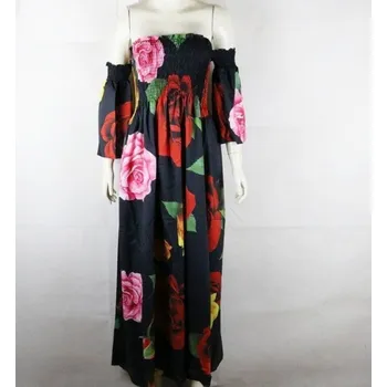 Dámské šaty Květinové maxi šaty černá S