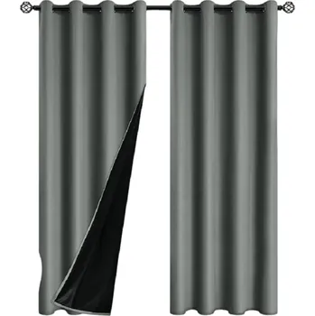 Zatemňovací závěs do ložnice a obývacího pokoje Neprůhledné závěsy izolující teplo Celostínící závěsy s průchodkou Závěsy zabraňující světlu a hluku 132 x 213 cm tmavě šedá