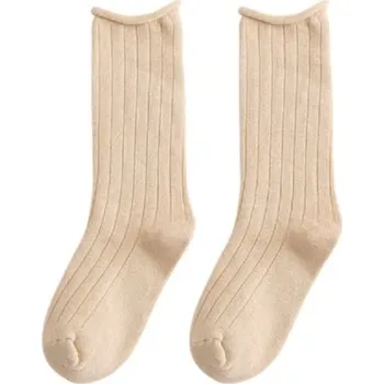 Dívčí oblečení Dívčí barevné ponožky krémová 7-10 let