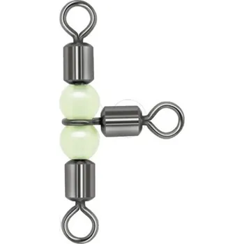 Rybářský trojcestný obratlík svítící ve tmě 45 mm 57 kg 30 ks Pevný trojobratlík ve tvaru T Otočný konektor na montáže Odolný obratlík pro lov ve dne i v noci