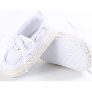 Dívčí obuv Dětské plátěné capáčky A466 bílá 0-6 měsíců