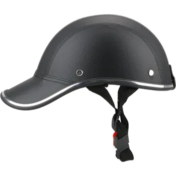 Motocyklové brýle Černá motocyklová poloviční přilba s kšiltem Stylová helma pro motorkáře Nastavitelný obvod 55–62 cm Ochranná otevřená helma na motorku