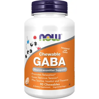 Fitness strava Now Foods Now Gaba 500 mg + Taurin Inositol a L-Theanin 90 žvýkacích kapslí