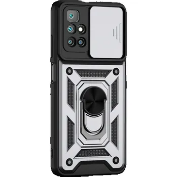 Pouzdro na mobilní telefon Pouzdro s magnetem a ochranou fotoaparátu pro POCO M4 Pro 5G stříbrná