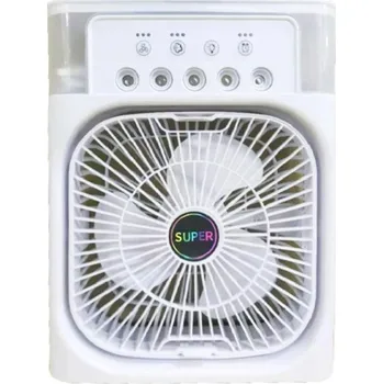 Klimatizace Multifunkční ventilátor 10W Přenosná klimatizace do domácnosti Vodní chlazení Zvlhčovač vzduchu s LED nočním světlem Kompaktní ochlazovač vzduchu 26 x 21 cm bílá