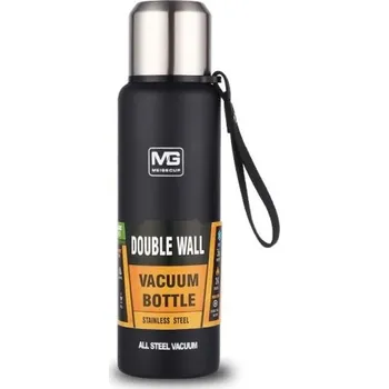 Termoska Nerezová termoska 500 ml Dvoustěnná vakuová izolace Termo láhev na horké a studené nápoje Odolná cestovní termoska s nepropustným víčkem Praktická na cesty černá