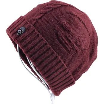 Čepice Pánská stylová čepice s lebkami J944 červená