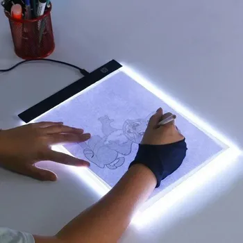 Kancelářský nábytek Průhledná LED světelná tabule A5 24 x 15 cm na obkreslování s Micro USB podsvícením Kreslení Šablony Hobby Dárky pro děti i dospělé