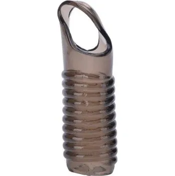 Vibrátor Silikonový černý průhledný návlek na penis 11,5x3,5 cm s kroužky diskrétní balení