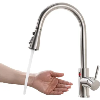 Dřezová vodovodní baterie bezdotyková stříbrná P3536