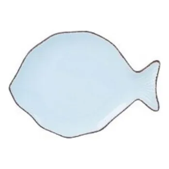Talíř Porcelánový talíř ryba světle modrá 2