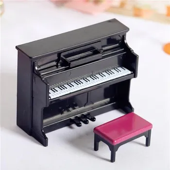 Doplněk pro panenku Dřevěné piano pro panenku černá