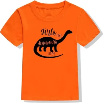 Dívčí tričko Dívčí tričko s dinosaurem oranžová 6