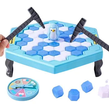 Zachraňte tučňáka Hračka na klepání ledu 17 x 15 cm Interaktivní desková hra pro děti Rozbíjení ledu Logická reakční hra Rodinná zábava