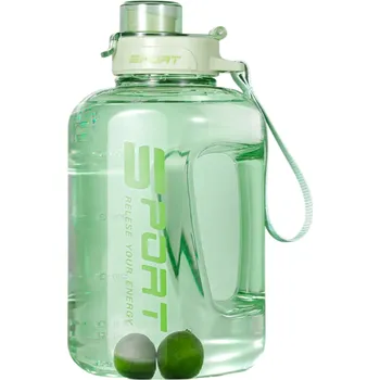 Velkokapacitní láhev na vodu 2,5 l Sportovní hydratační lahev Fitness lahev s rukojetí a nepropustným víčkem Odolná plastová láhev na cesty a do posilovny zelená