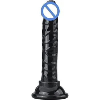 Vibrátor Mini jelly dildo s přísavkou realistická textura vaginální i anální použití diskrétní balení černá