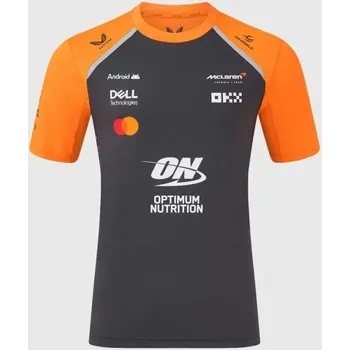 Pánské tričko Týmové tričko Mclaren F1 s logy sponzorů tmavě šedé S