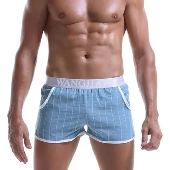 Pánské spodní prádlo Pánské kostkované trenky A2478 modrá XS