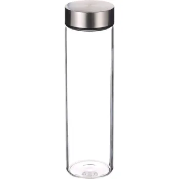 Dóza na potraviny BERGNER Lahev skleněná přenosná s nerez víkem 600 ml BG-20121-BK