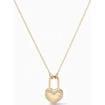 Náhrdelník Pozlacený náhrdelník s přívěskem ve tvaru srdce, WHITE ORCHID Povrchová úprava stříbra: žluté zlato
