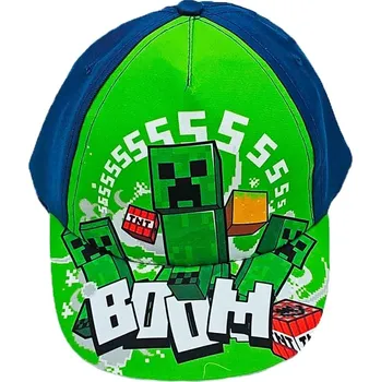 Kšiltovka KŠILTOVKA MINECRAFT (tmavě modrá) - nápis SSSSSS Boom! Velikost: 56
