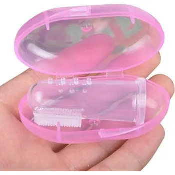 Zubní kartáček Dětský zubní kartáček na prst růžová