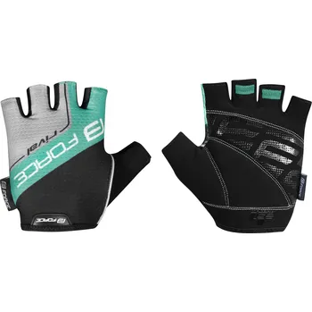 Cyklistické rukavice FORCE Rukavice FORCE RIVAL, černo-tyrkysové