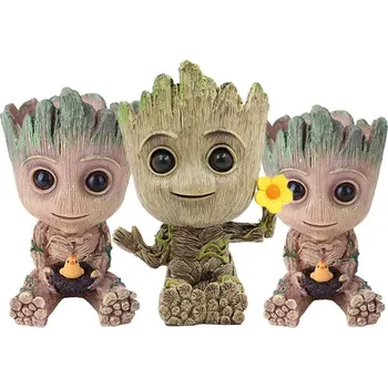Květináč Roztomilý Groot květináč, postavička na tužky | květináč, figurka - Sada 3 ks B