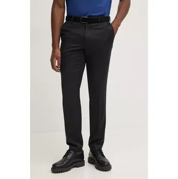 Dámské kalhoty Vlněné kalhoty BOSS černá barva, přiléhavé, 50469174 99X, vel. 54