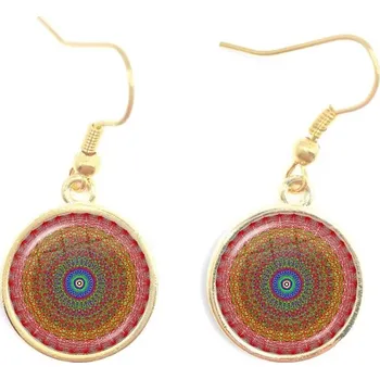 Náušnice Mandala náušnice skleněné se vzorem | zen šperky, dárkové náušnice - 17