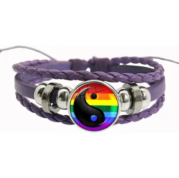 Náramek Duhový fialový náramek přátelství, lgbt motiv | náramek, šperk - 4