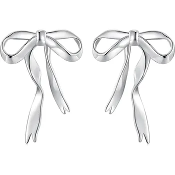 Náušnice Elenys stříbrné pozlacené náušnice Mašličky 18K bílé zlato